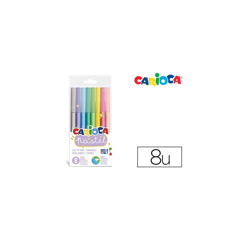 Rotulador carioca pastel blister de 8 colores surtidos