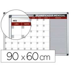 Planning magnetico bi-office mensual lacado marco aluminio rotulable 90x60 cm
