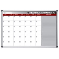Planning magnetico bi-office mensual lacado marco aluminio rotulable 60x45 cm