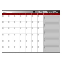 Planning magnetico bi-office mensual lacado marco aluminio rotulable 60x45 cm