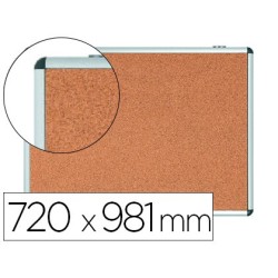 Vitrina de anuncios bi-office fondo corcho de interior marco de aluminio 720x981 mm