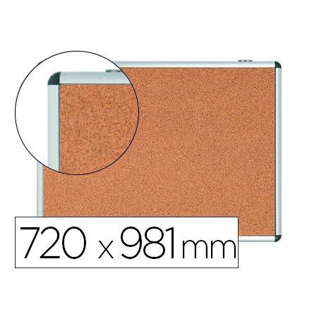 Vitrina de anuncios bi-office fondo corcho de interior marco de aluminio 720x981 mm