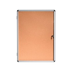 Vitrina de anuncios bi-office fondo corcho de interior marco de aluminio 720x981 mm