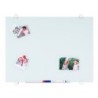 Pizarra blanca q-connect cristal magnetica marco aluminio 90x60 cm