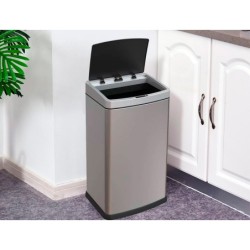 Papelera metalica q-connect con sensor automatico capacidad 60 litros 630x270x400 mm