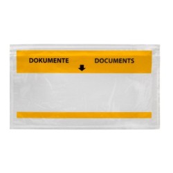Sobre autoadhesivo q-connect portadocumentos multilingue 225x122 mm ventana totalmente transparente paquete de 1000