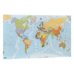 Mapa mural faibo planisferio plastificado enrollado 83x138 cm