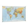 Mapa mural faibo planisfero politico magnetico marco de aluminio con cantoneras de proteccion 84x140 cm
