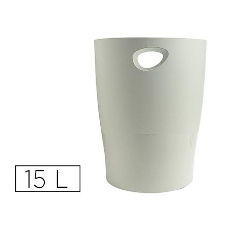 Papelera plastico exacompta ecoblack gris 15 litros