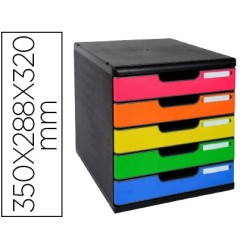 Fichero cajones sobremesa exacompta iderama arlequin 5 cajones multicolores 350x288x320 mm