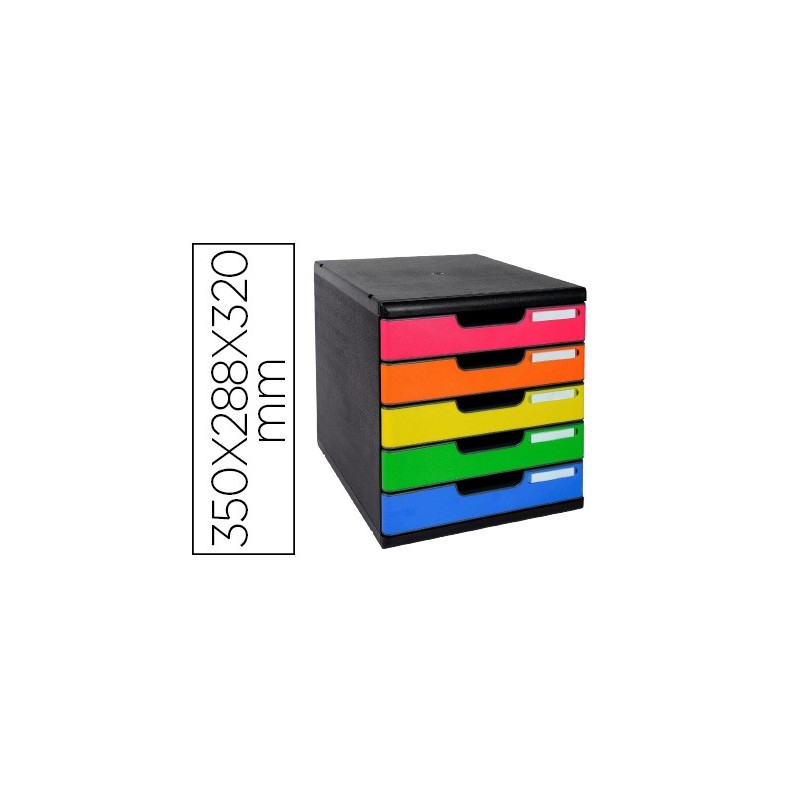 Fichero cajones sobremesa exacompta iderama arlequin 5 cajones multicolores 350x288x320 mm