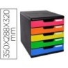 Fichero cajones sobremesa exacompta iderama arlequin 5 cajones multicolores 350x288x320 mm