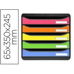 Fichero cajones sobremesa exacompta big-box plus classic iderama arlequin 5 cajones multicolores
