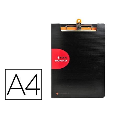 Carpeta exacompta exactive con tapa polipropileno negro con pinza y portaboligrafo din a4