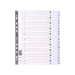 Separador exacompta cartulina blanca a-z juego de 20 separadores din a4 11 taladros