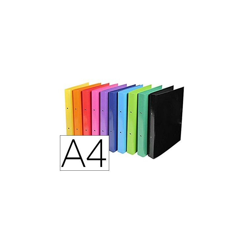 Carpeta exacompta iderama 2 anillas 30 mm din a4 carton forrado pvc colores surtidos