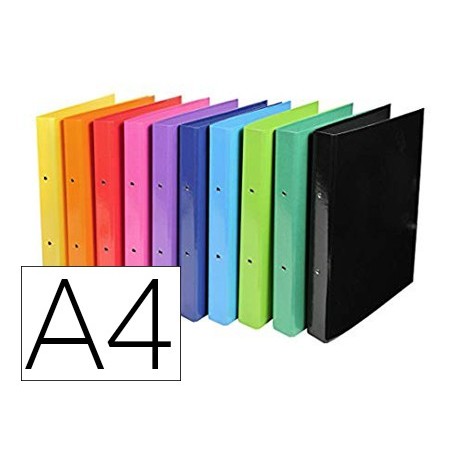 Carpeta exacompta iderama 2 anillas 30 mm din a4 carton forrado pvc colores surtidos