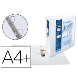 Carpeta exacompta canguro 2 anillas 50 mm din a4 carton forrado polipropileno personalizable 3 bolsillos