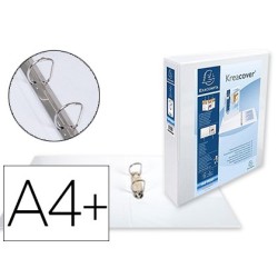 Carpeta exacompta canguro 2 anillas 40 mm din a4 carton forrado polipropileno personalizable 3 bolsillos