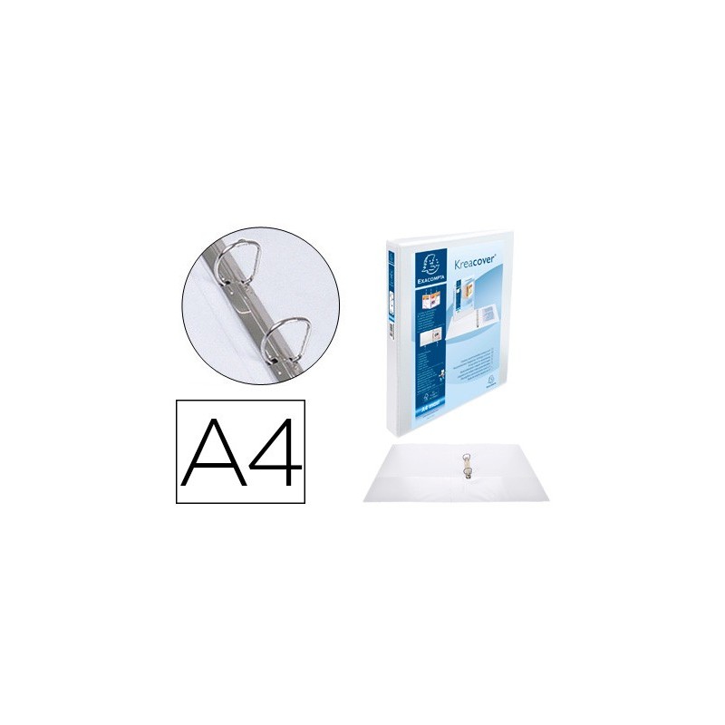 Carpeta exacompta canguro 2 anillas 30 mm din a4 carton forrado polipropileno personalizable 3 bolsillos