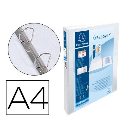 Carpeta exacompta canguro 2 anillas 16 mm din a4 carton forrado polipropileno personalizable 3 bolsillos