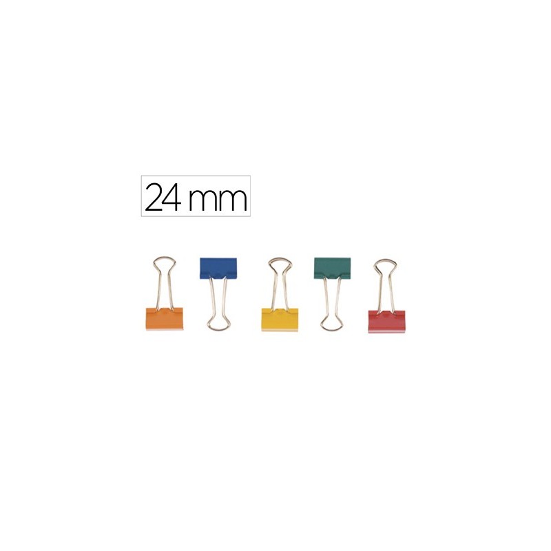 Pinza metalica q-connect reversible n.2 24 mm caja de 10 unidades colores surtidos