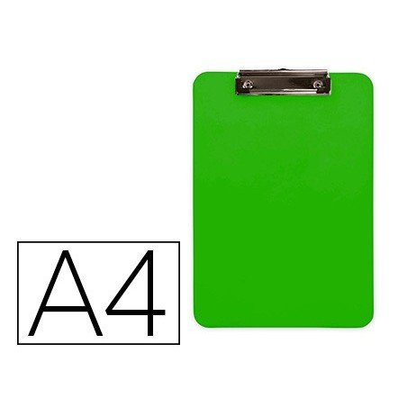Portanotas q-connect plastico din a4 verde 2,5mm