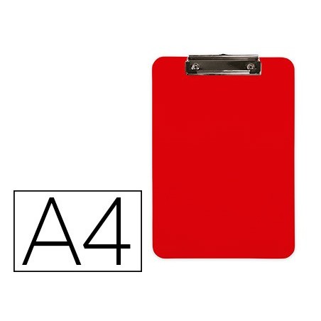 Portanotas q-connect plastico din a4 rojo 2,5mm