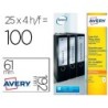 Etiqueta adhesiva avery permanente blanca 61x192 mm para lomo archivador laser caja de 100 unidades