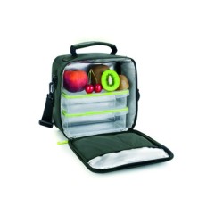 Bolsa porta alimentos ibili lunch away green termica asa 2 recipientes tapa hermetica y bandeja 22x22x12 cm