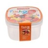 Fiambrera plasticforte transparente tapa color 2 litros pack 2 unidades