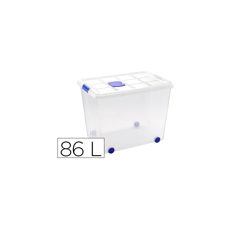 Contenedor plastico plasticforte 86 litros n 8 transparente con tapa 470x620x450 mm Contenedor plastico plasticforte 86 litros n 8 transparente con tapa 470x620x450 mm
