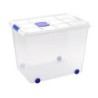 Contenedor plastico plasticforte 86 litros n 8 transparente con tapa 470x620x450 mm