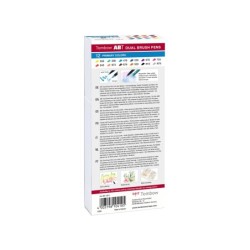 Rotulador tombow abt dual brush acuarelable doble punta fina/pincel estuche de 12 unidades colores primarios