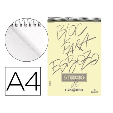Bloc dibujo esbozo canson din a4 microperforado 21x29,7 cm 100 hojas grano fino 90 gr/m2