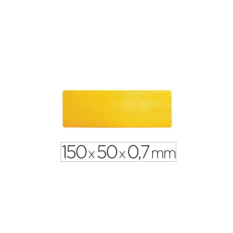 Simbolo adhesivo durable pvc forma de linea para delimitacion suelo amarillo 150x50x0,7 mm pack de 10