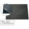 Vade sobremesa durable negro con tapa transparente 70x50 cm