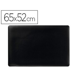 Vade sobremesa durable negro antideslizante contorneado 65x52 cm