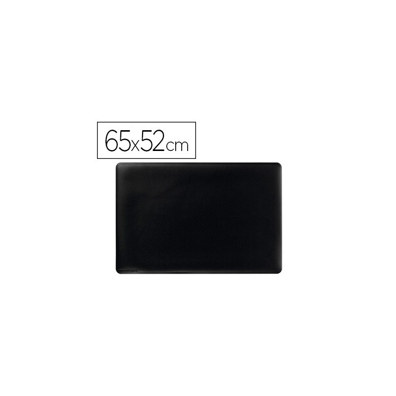 Vade sobremesa durable negro antideslizante contorneado 65x52 cm