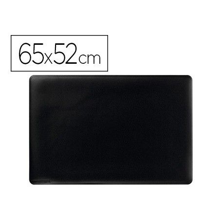 Vade sobremesa durable negro antideslizante contorneado 65x52 cm
