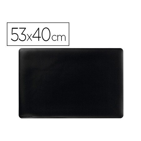 Vade sobremesa durable negro antideslizante contorneado 53x40 cm