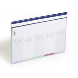 Carpeta dossier fastener plastico duraclip din a4 con 5 separadores e indice lomo color azul