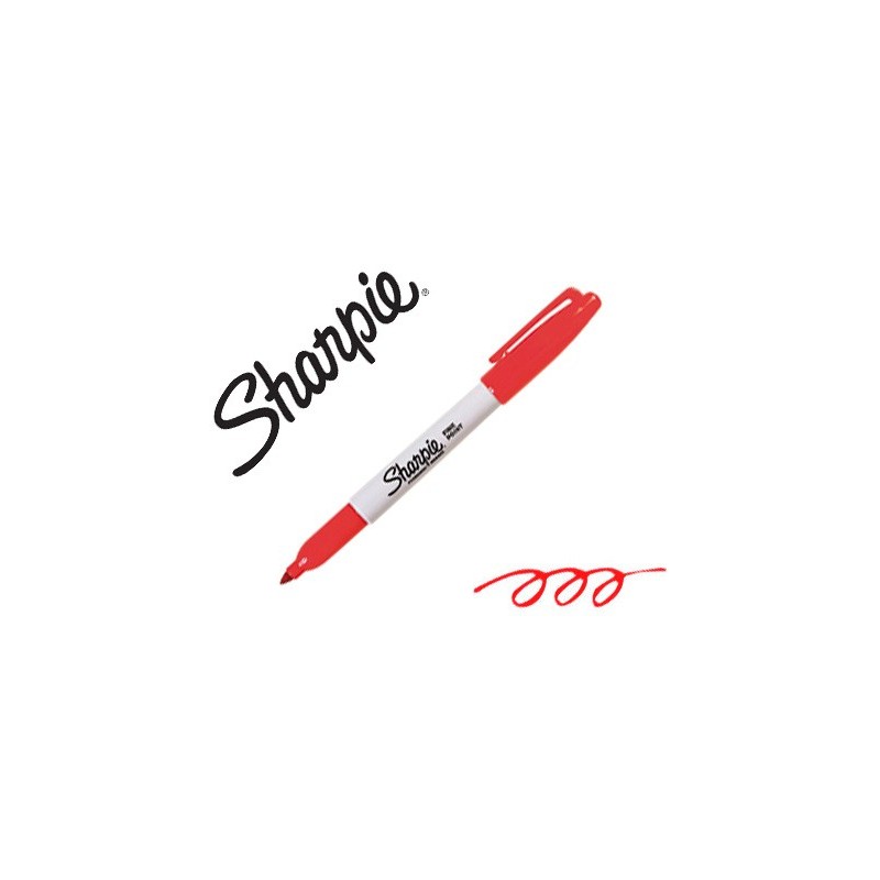 Rotulador sharpie permanente punta fina rojo