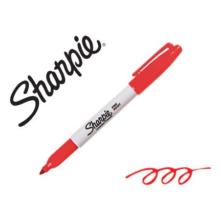 Rotulador sharpie permanente punta fina rojo