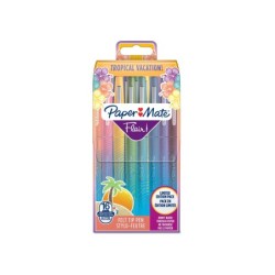 Rotulador paper mate flair original punta fibra tropical estuche rigido de 16 unidades colores surtidos