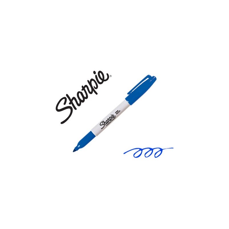Rotulador sharpie permanente punta fina azul