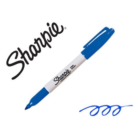 Rotulador sharpie permanente punta fina azul