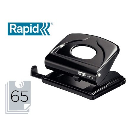Taladrador rapid fmc20 metalico color negro capacidad 20 hojas