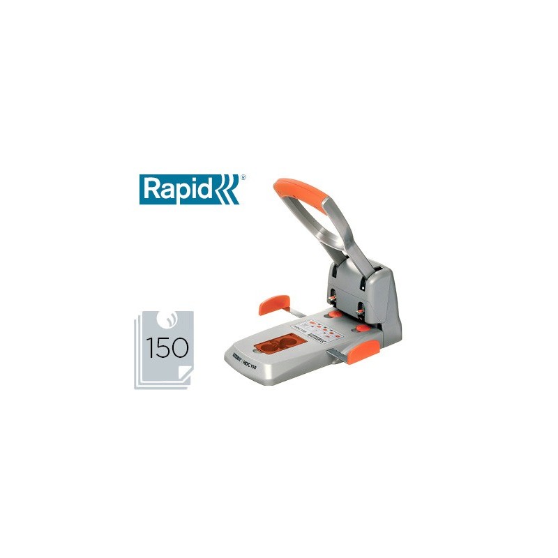 Taladrador rapid hdc150 supreme metalico/abs plata/naranja capacidad 150 hojas Taladrador rapid hdc150 supreme metalico/abs plata/naranja capacidad 150 hojas