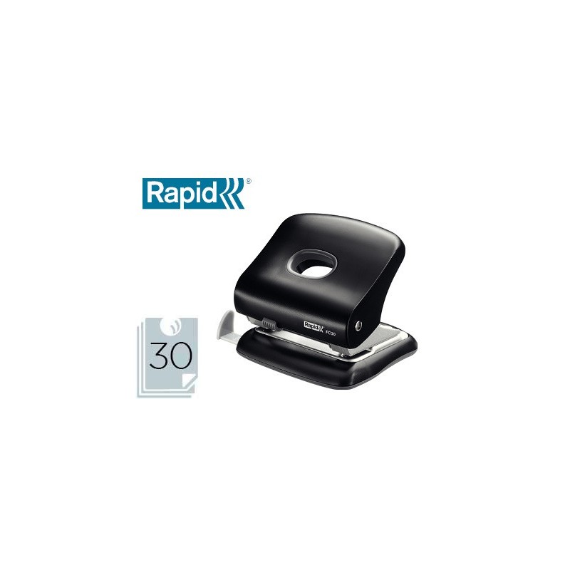 Taladrador rapid fc30 plastico color negro capacidad 30 hojas Taladrador rapid fc30 plastico color negro capacidad 30 hojas